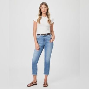 PAIGE NWT High Rise Brigitte Straight Jeans in Stronghold 28